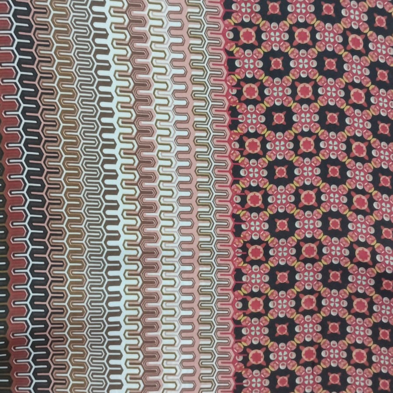 Geometrical Print On Habutai Satin S24 HSPS84