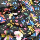 Floral Black Base Print On Korean Satin S24 KSPS24