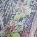 Yellow Rose Border Print On Flat Chiffon FCPS100