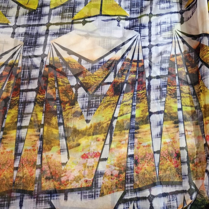 Diamond Garden Print On Flat Chiffon FCPS11