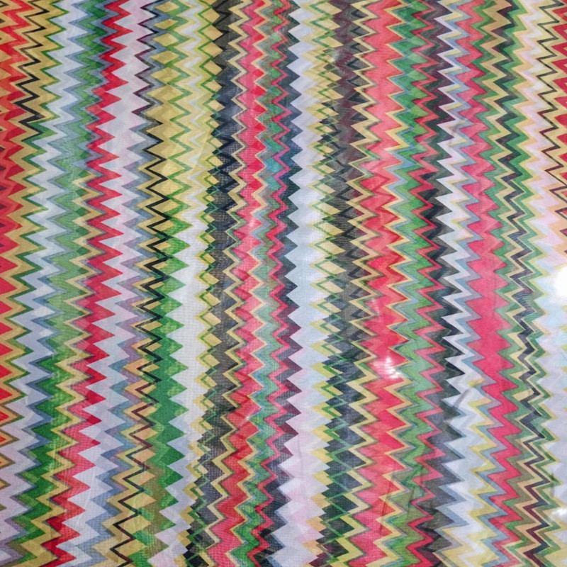 Zig Zag Print On Flat Chiffon FCPS115