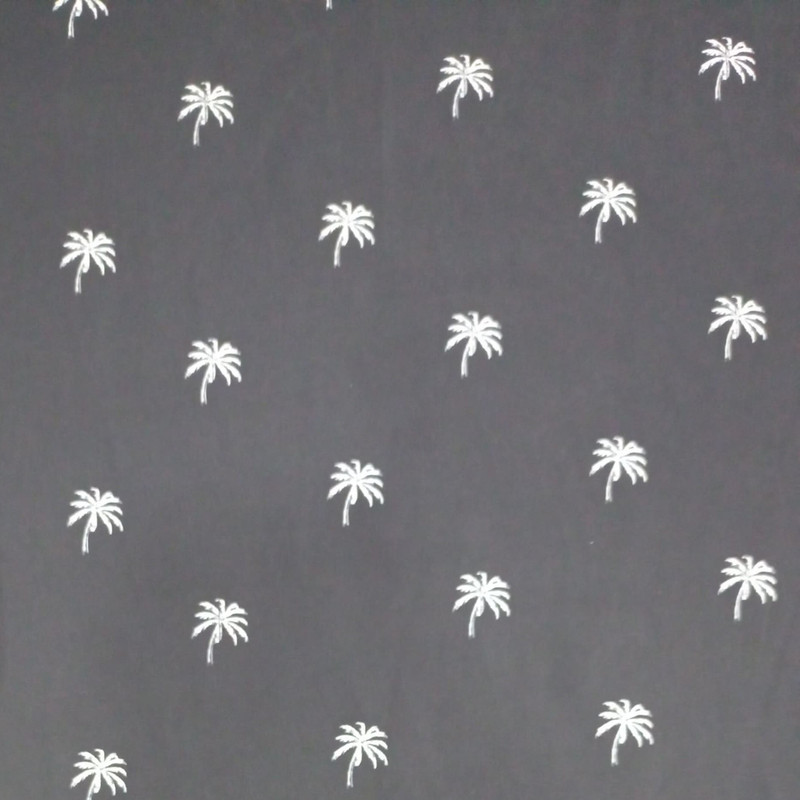 Palm Tree Print On Korean Satin S23-KSPS83