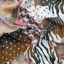 Brown & Black Marble Print On Habutai Satin S24 HSPS38