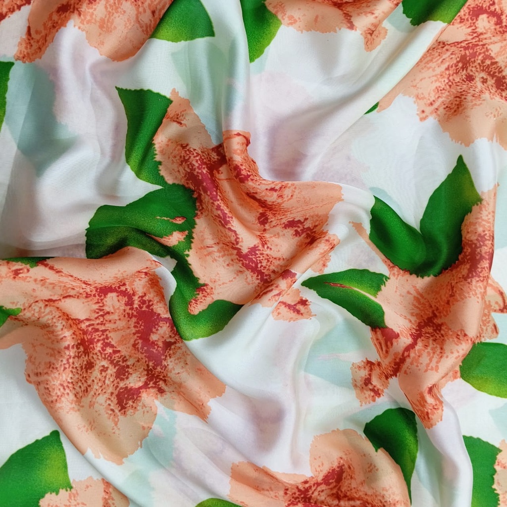 Hibcuss Flower Print On Habutai Satin S24 HSPS70