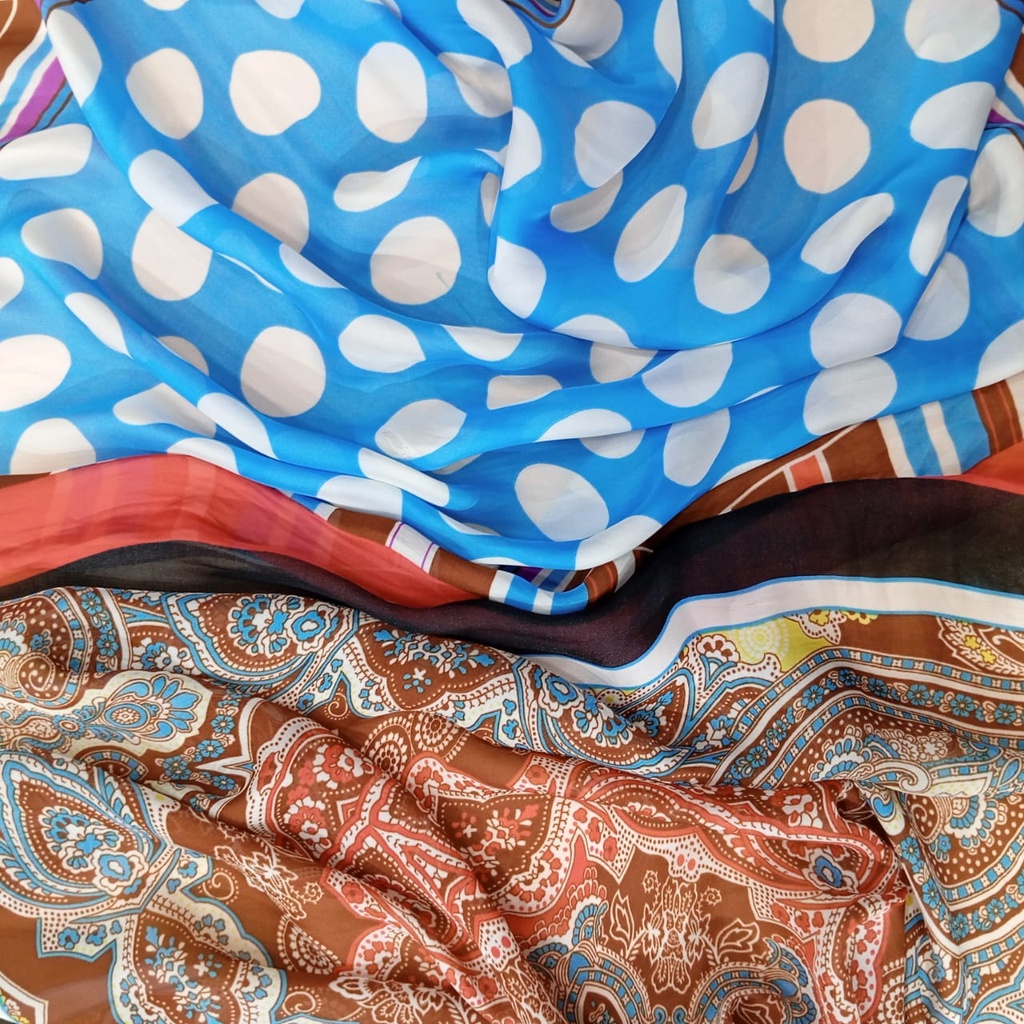 Red Base Panel Print On Habutai Satin S24 HSPS43