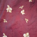 Red Base Flower Prints On Embroidered Taffeta ETPS07