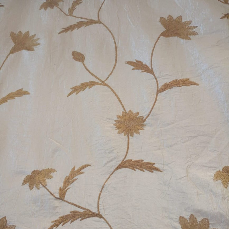 Wheat Floral Prints On Embroidered Taffeta ETPS09