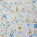 Floral White Base Print On Korean Satin S24 KSPS109