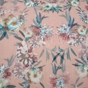 Peach Base Big Flower Print On Organza S24 ORPS01