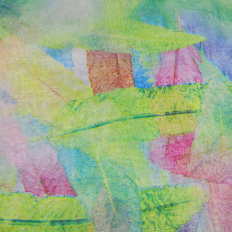 Leaf Print On Flat Chiffon FCPS146