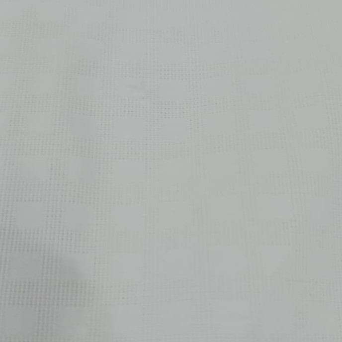 Cotton White Check Jacquard Fabric