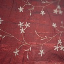 Red Base Tiger Lily Prints On Embroidered Taffeta ETPS18