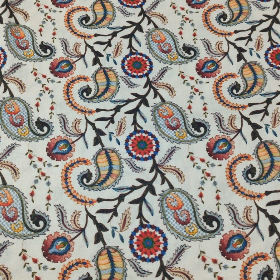 Paisley Flock Print On Parsi Boski S24 PBPS22