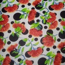 Red Floral Base Print On Poly Knitted S24 PKPS06