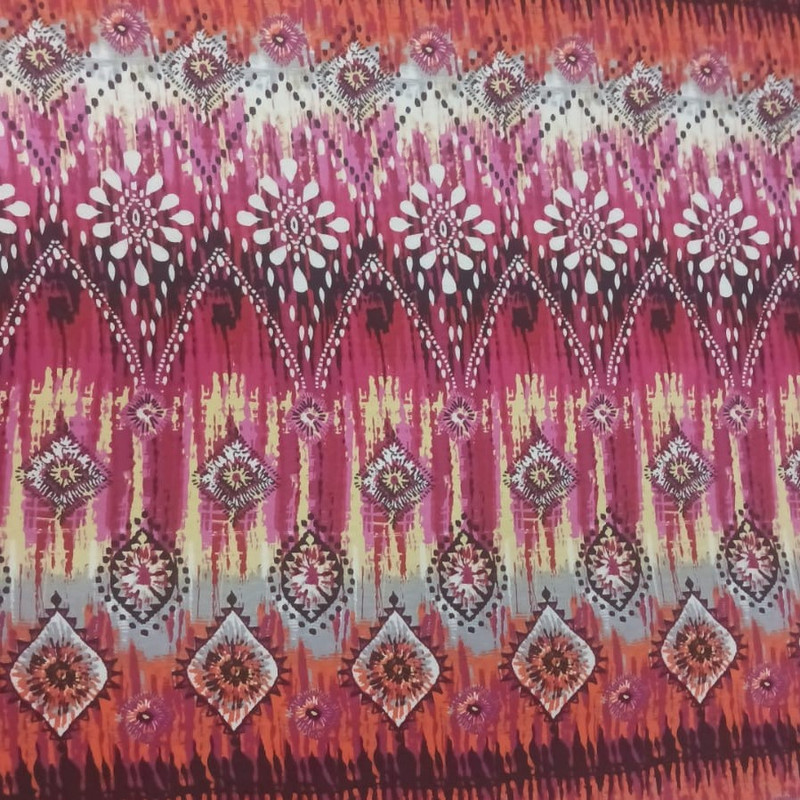 Red Print On Viscose Knitted S24 VKPS02