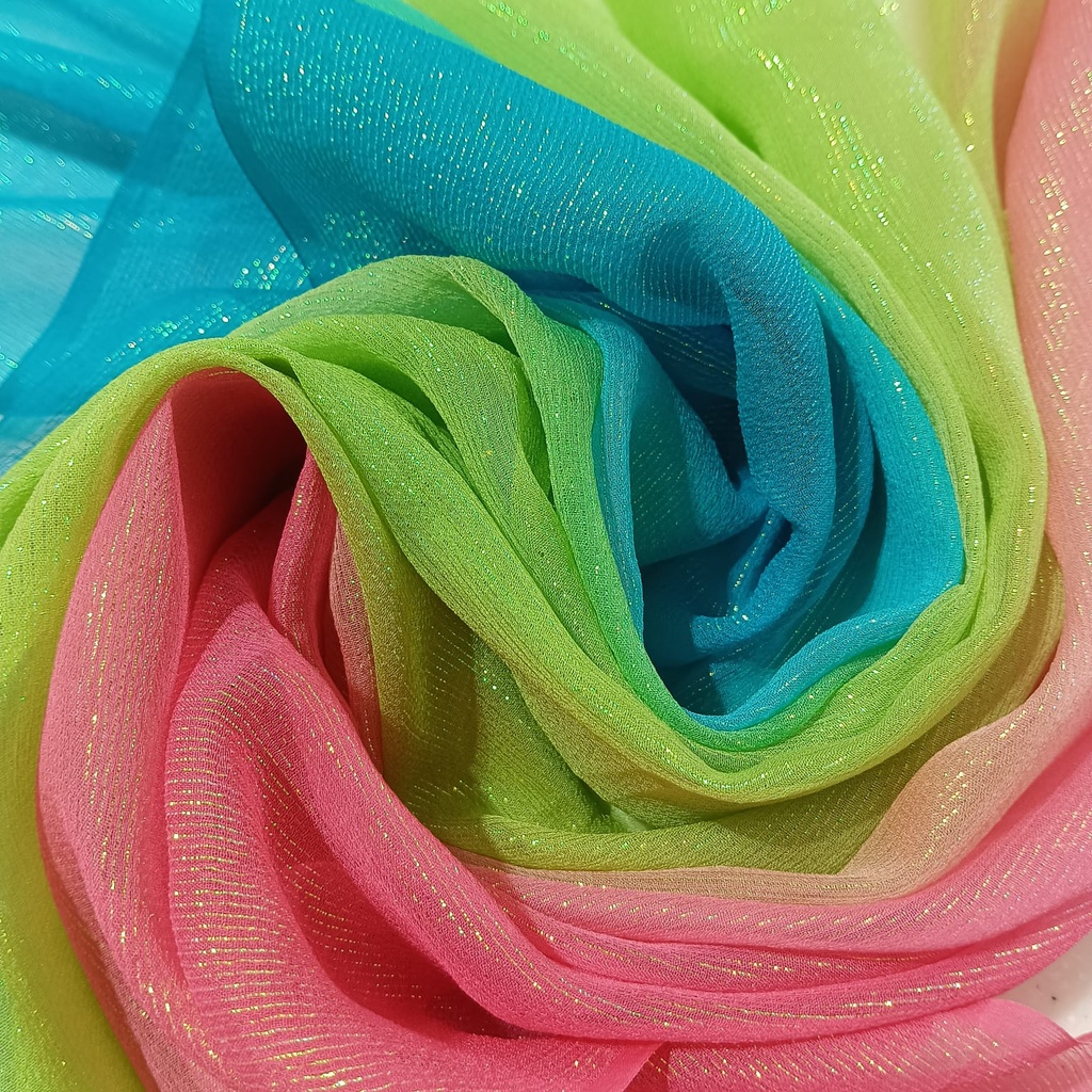 Rainbow Silk Georgette Dyed Fabric