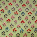Green Base Flowers Print On Parsi Boski S24 PBPS36