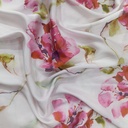 Red Orchird Print On Korean Satin SS22A-KSPA61