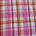 Cotton Lurex Pink & Orange &White Check Y/D Fabrics CLYD03