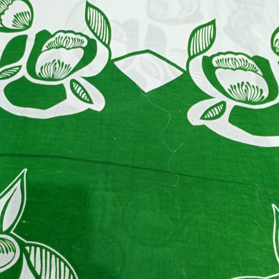 Green Border Print On Cotton Knitted CKPS06