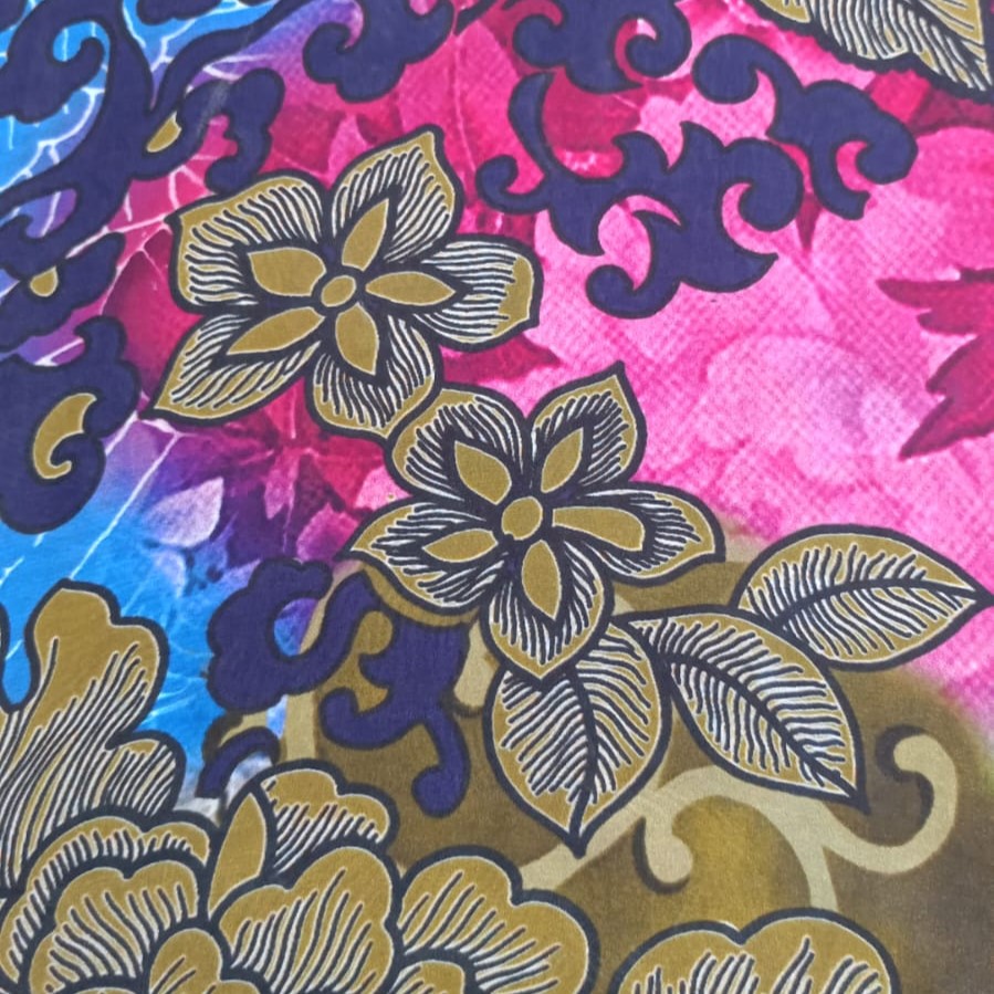 Vintage Flower Print On Silk Habutai 44 Inch SHPS05