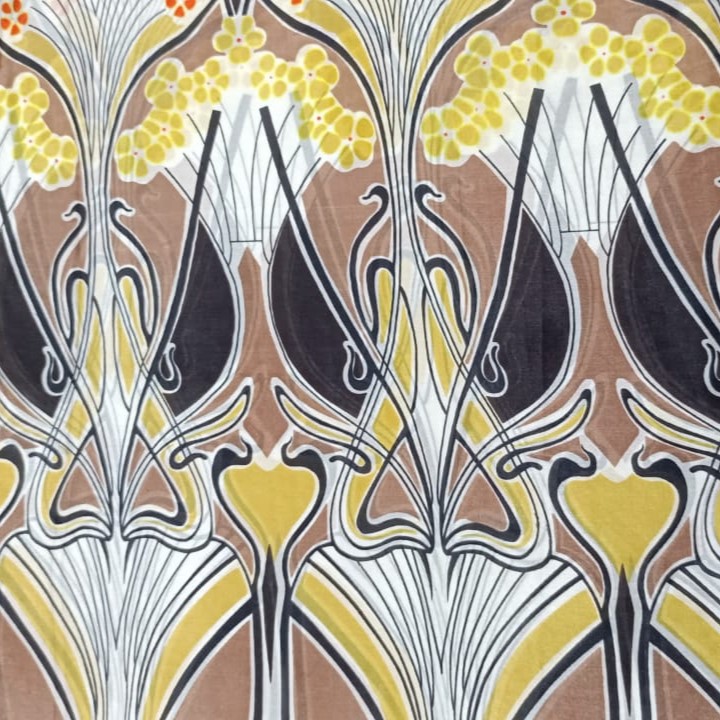 Brown Daco Print On Silk Habutai 54 Inch SHPS06