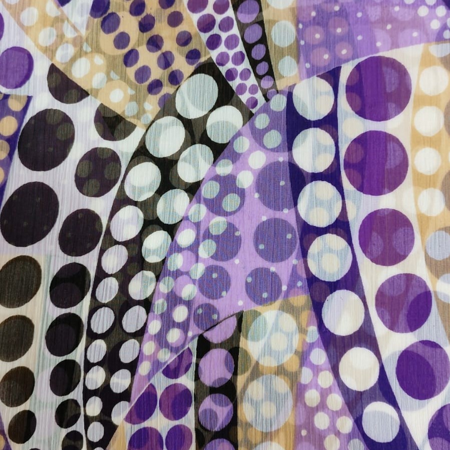 Club Spots Print On Poly Chiffon PCPS05