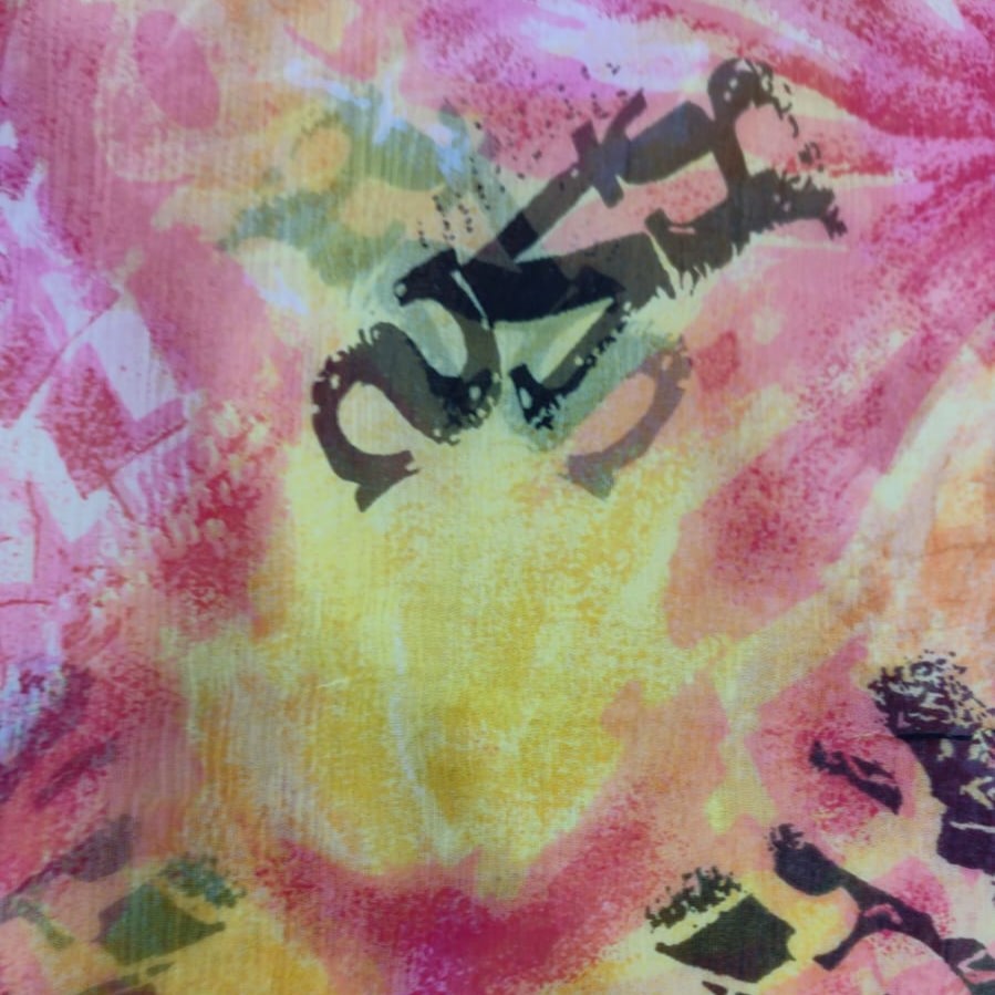 Multicolour Tie Dye Print On Poly Chiffon PCPS09