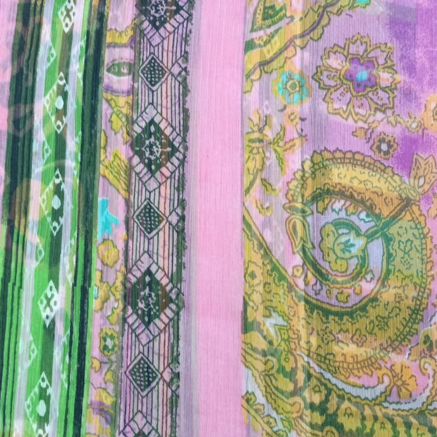 Border Art Print On Poly Chiffon PCPS38