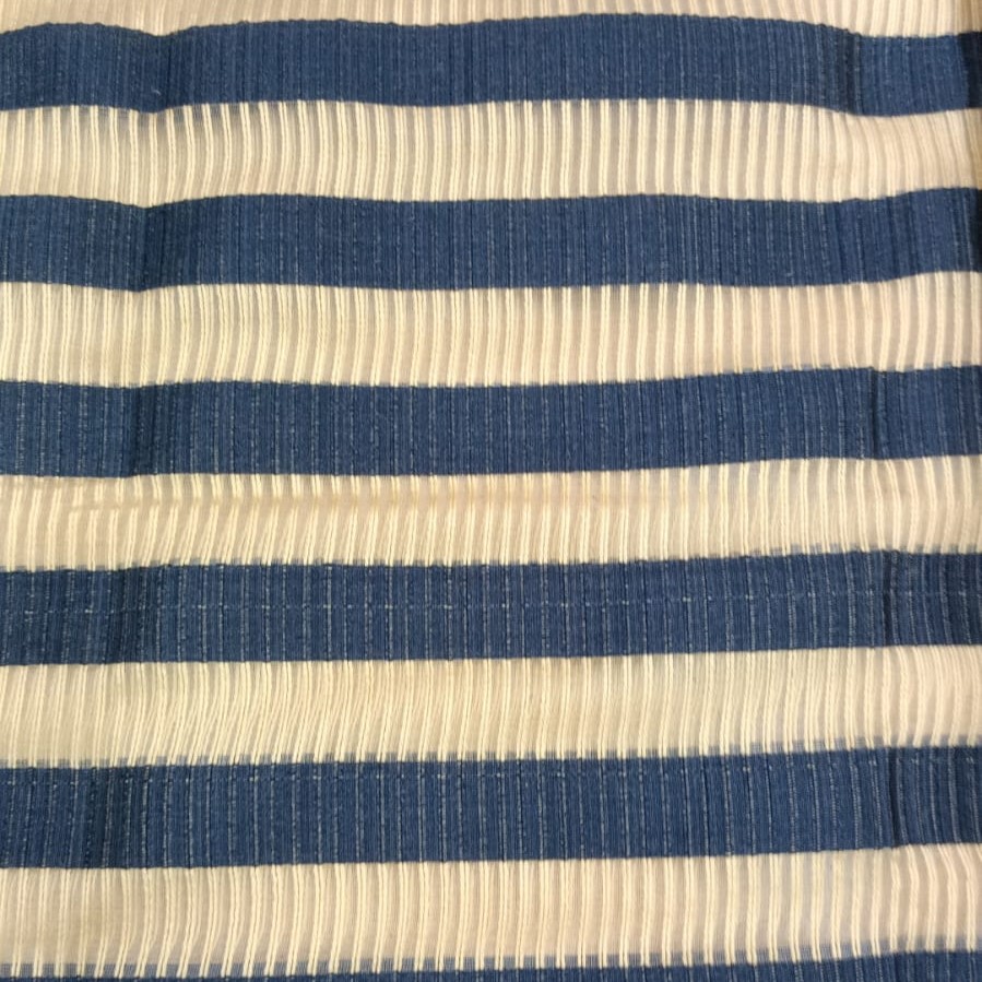 Silk Organza Brown & Blue Stripes  Dyed Fabric
