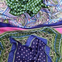Blue & Green Pink Panel Print On korean Satin (SS24) KSPS84