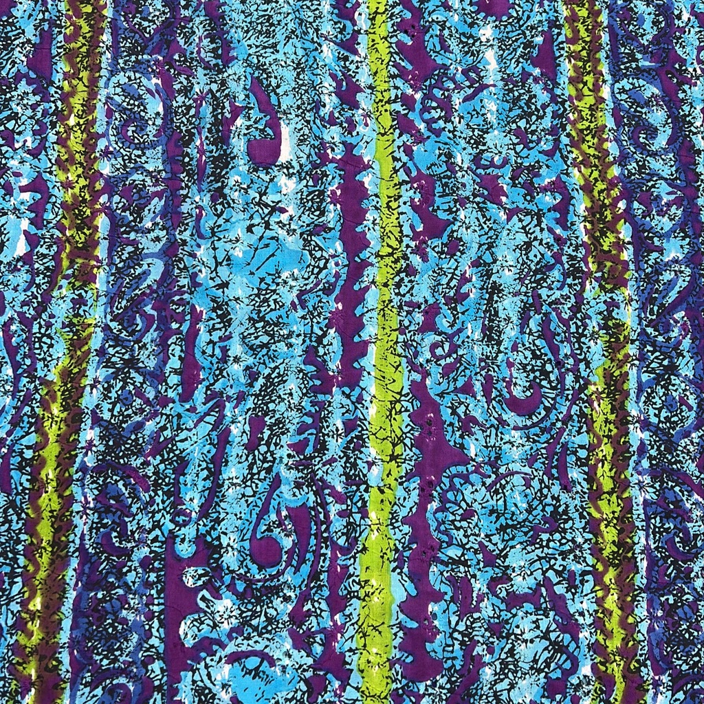 Blue Stripe Cotton Schiffli Embroidery Print