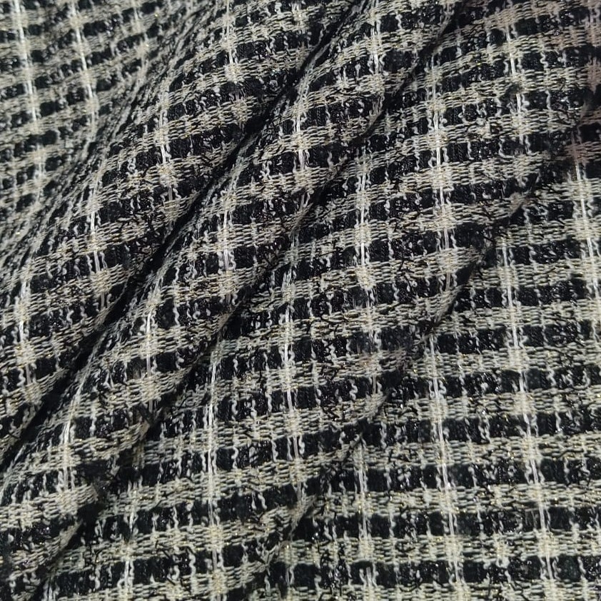AGT-HNL-53 (Off White Black Lurex) Tweed