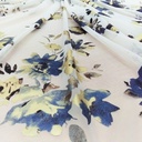 Blue Surf Floral Print On 3D Net S24  3DPS03