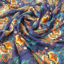 Blooming Lotus Print on Chiffon Lurex