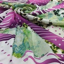 Voilet Marble Print On Korean Satin S23-KSPS110