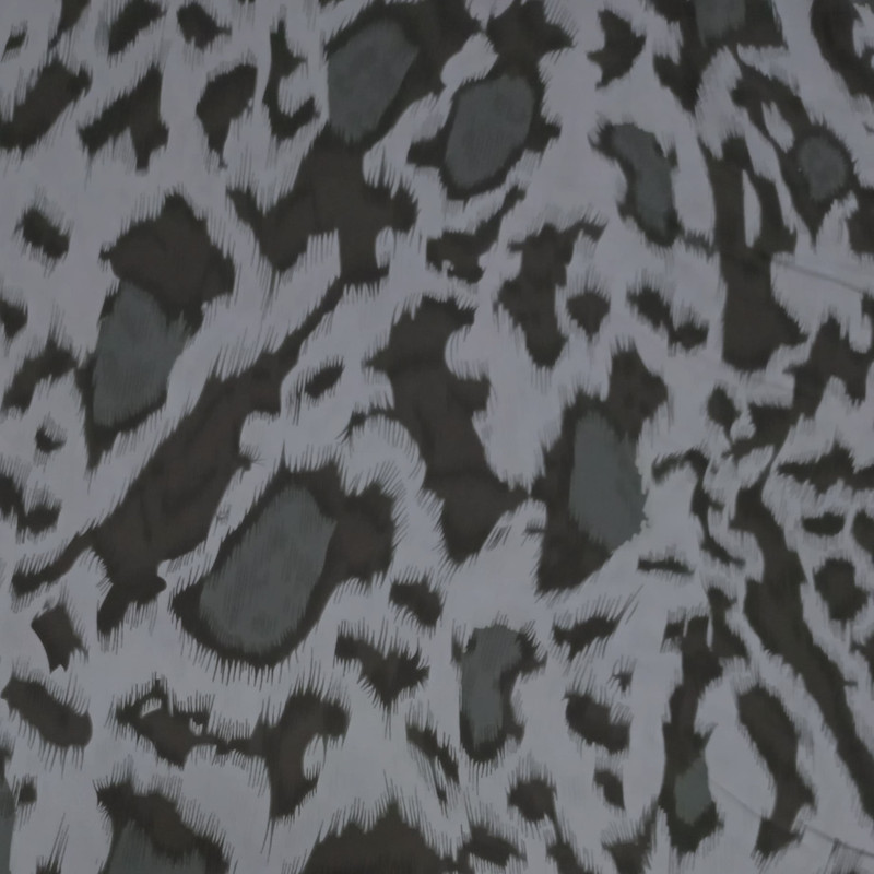Black And White Leopard Print On Korean Satin S23-KSPS17