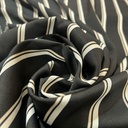Black Zebra Stripes Print On Twill Satin (SS24) TSPS16