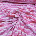Pictorial Stripes(Pink) Print On Mango Crepe Fabric