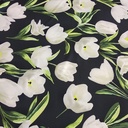 Midnight Tulip Print On Banana Crepe S23 BCPS18