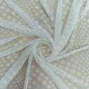 Clip Jacquard Dyed Fabric(Polkas, White)