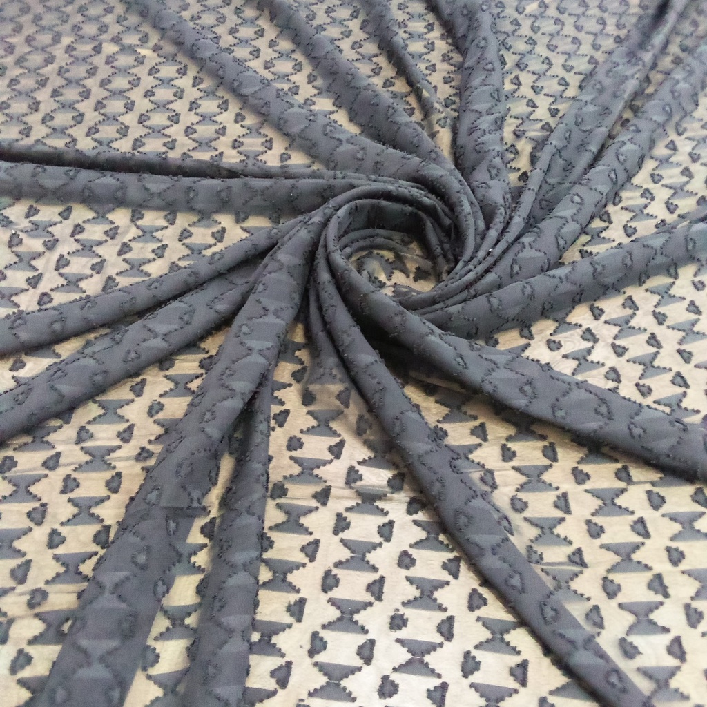 Clip Jacquard Dyed Fabric(Hourglass, Black)