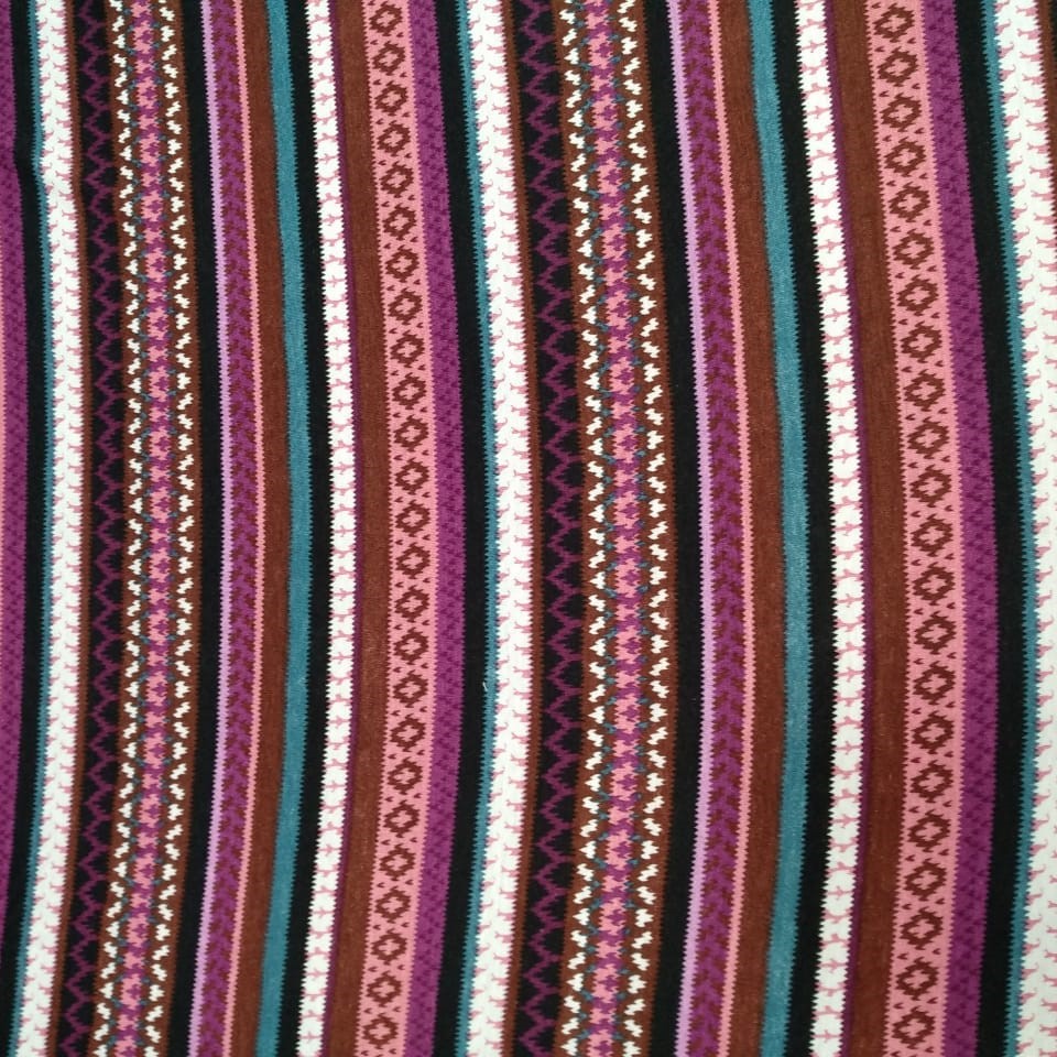 Tribal Stripes Print On Viscose Knitted S24 VKPS18