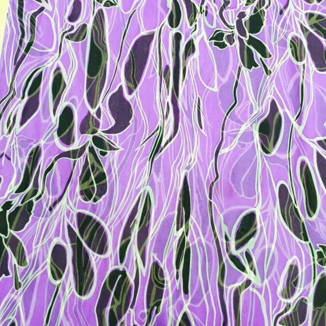 Black Current Mango Print on Silk Chiffon