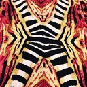 Fiery Zebra Print On Pure Silk Satin