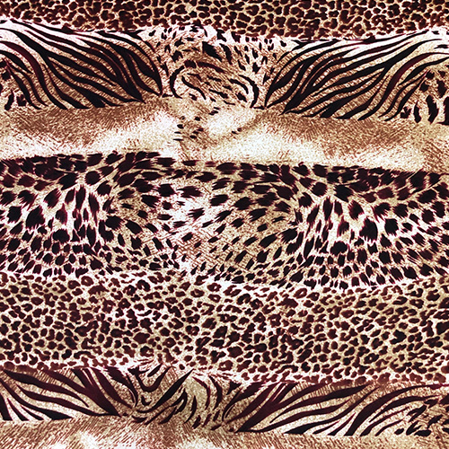 Brown Animal Print on Pure Silk Satin