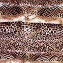 Brown Animal Print on Pure Silk Satin