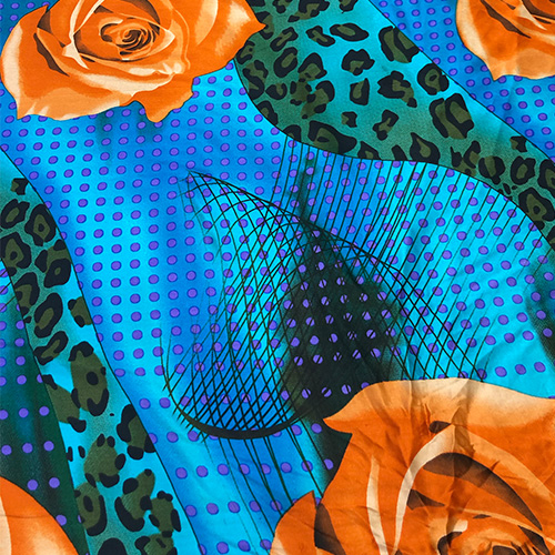 Ocean Bloom Print on Pure Silk Satin 2637