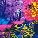 Midnight Bloom Print on Pure Silk Satin