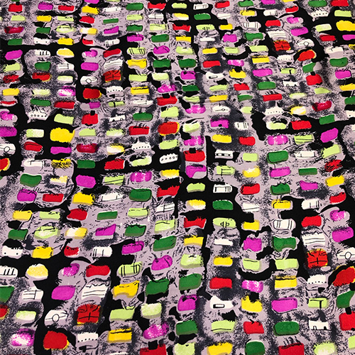 Little Happiness Print on Pure Silk Satin